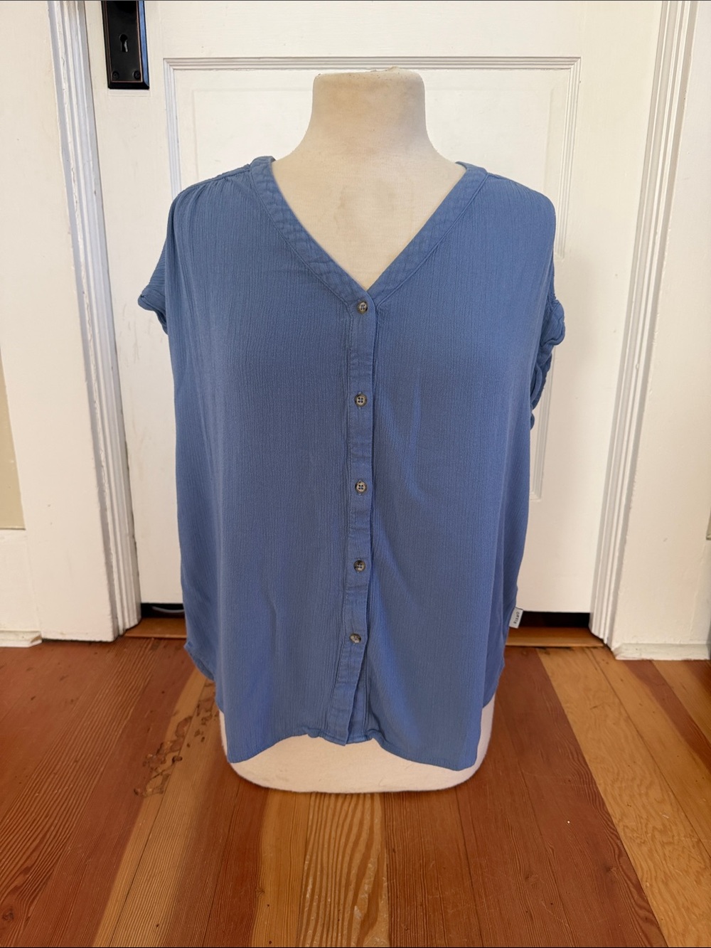 Orvis Blue Button Down Top Medium